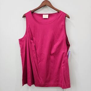 Geiger Collections Womens Pink Cotton Sleeveless Tank Top Blouse Austria Sz 50